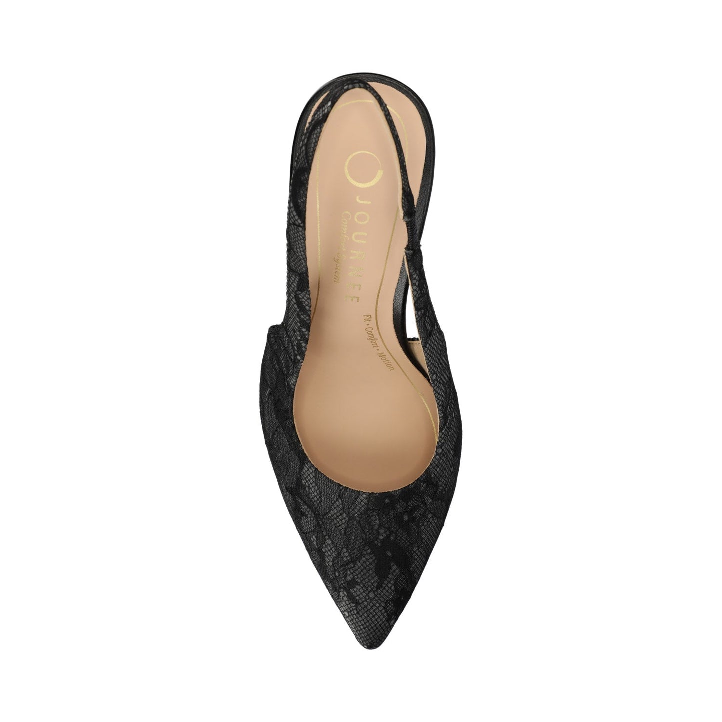 Journee ELENNEY SLINGBACK STILETTO HEELS IN STATEMENT - Black Lace