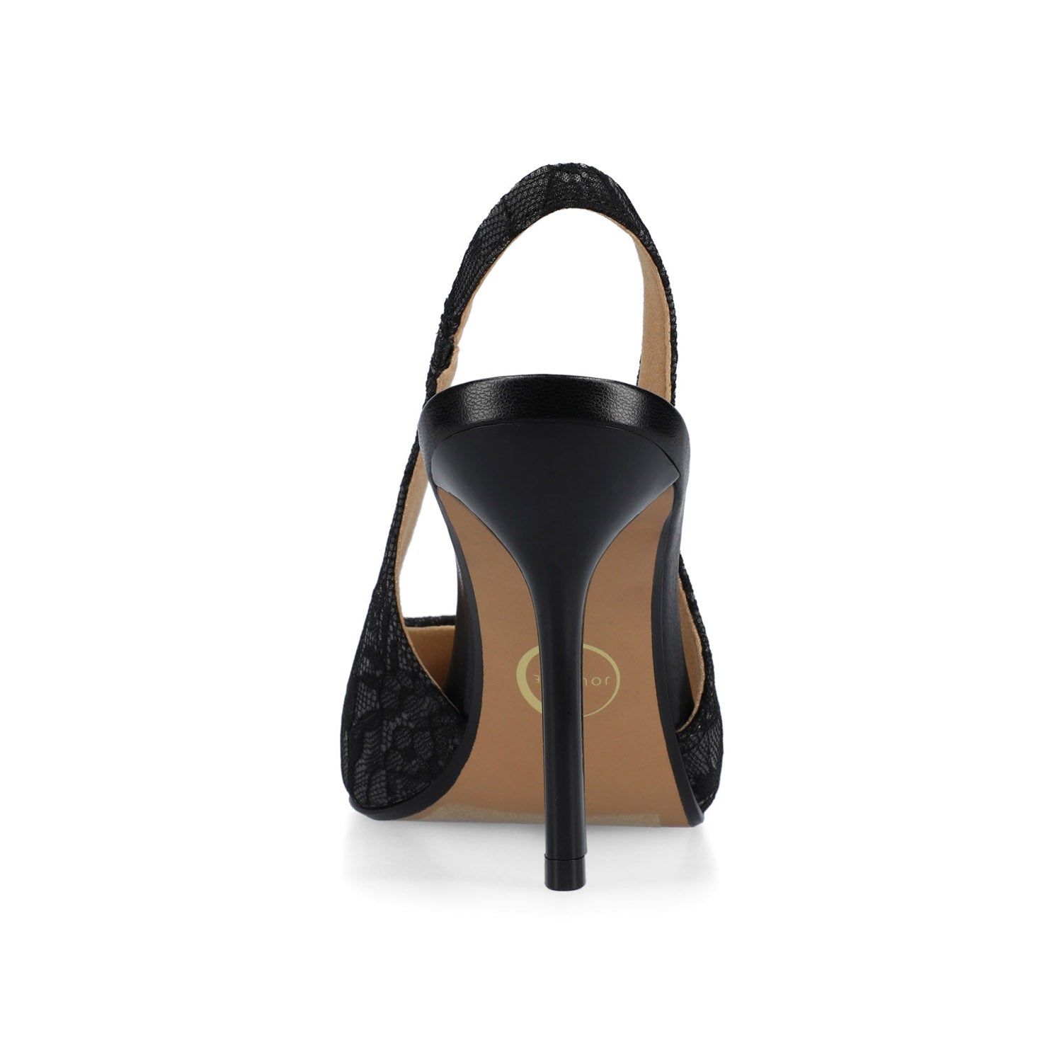 Journee ELENNEY SLINGBACK STILETTO HEELS IN STATEMENT - Black Lace