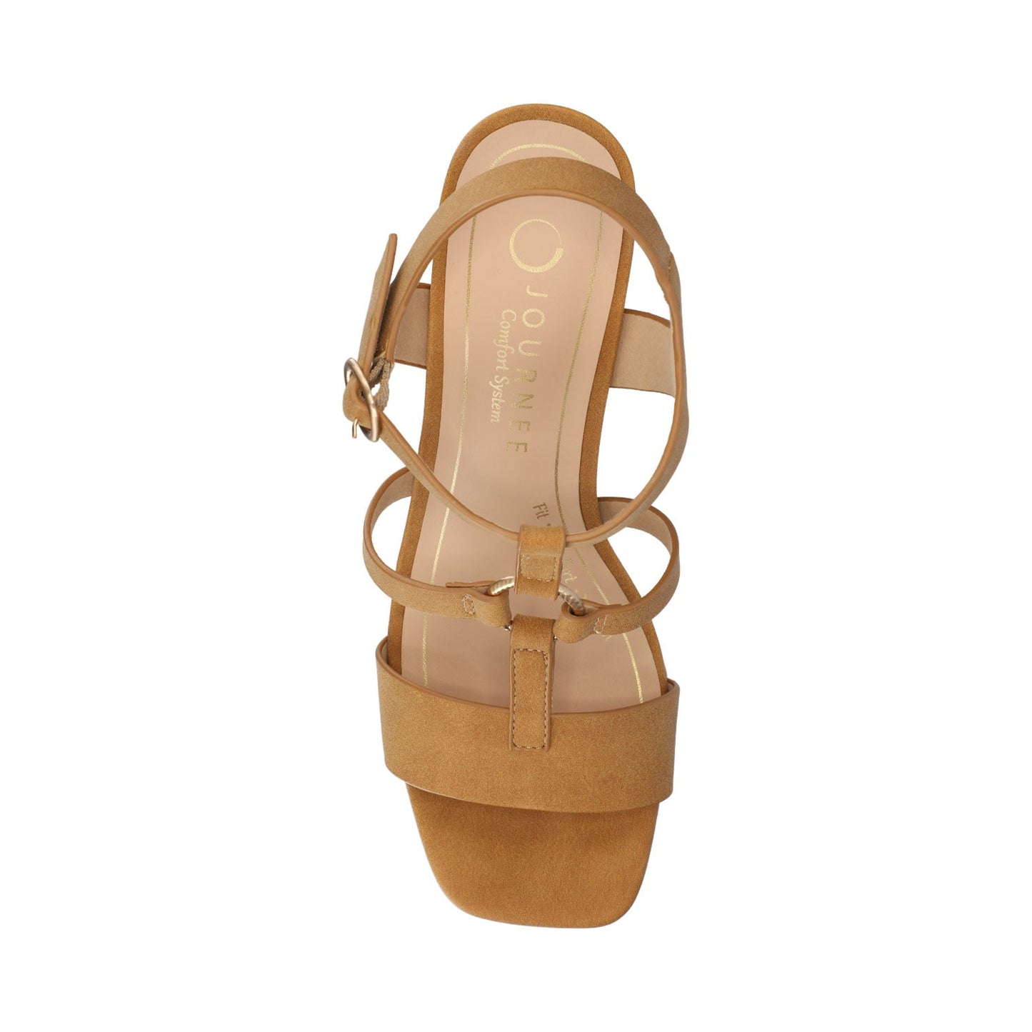 Journee MERISOL ANKLE STRAP HEELS - Brown