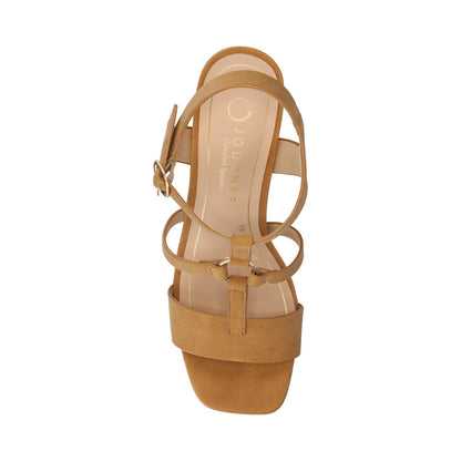 Journee MERISOL ANKLE STRAP HEELS - Brown