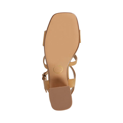 Journee MERISOL ANKLE STRAP HEELS - Brown
