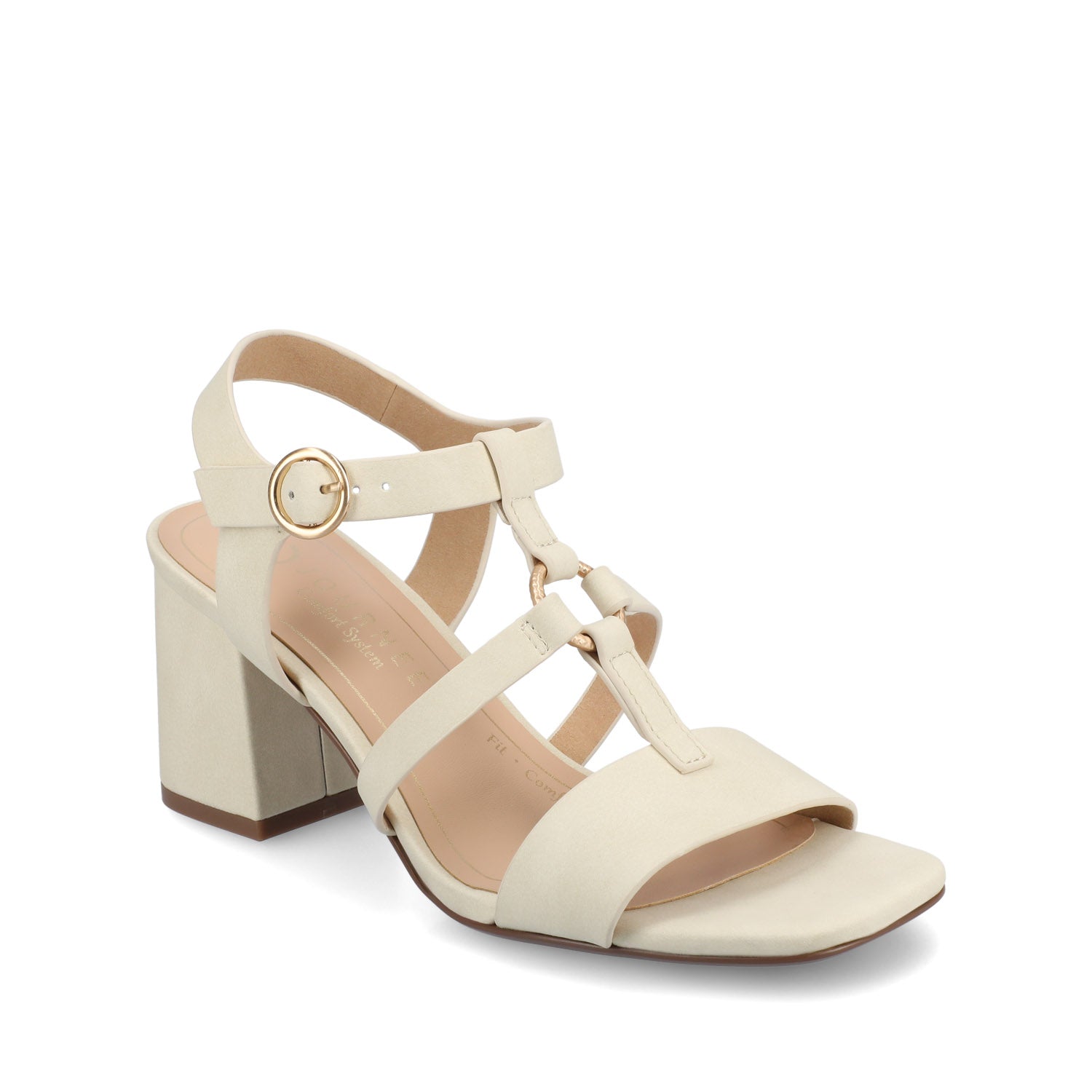 Journee MERISOL ANKLE STRAP HEELS - Bone