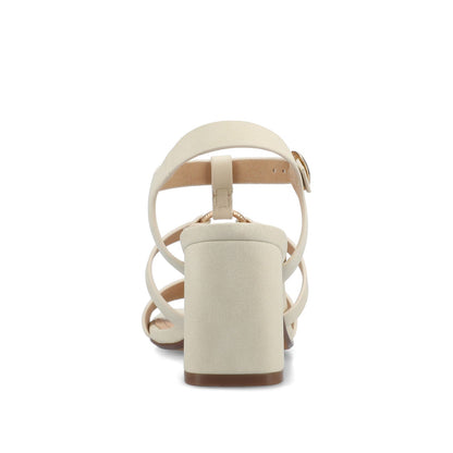 Journee MERISOL ANKLE STRAP HEELS - Bone