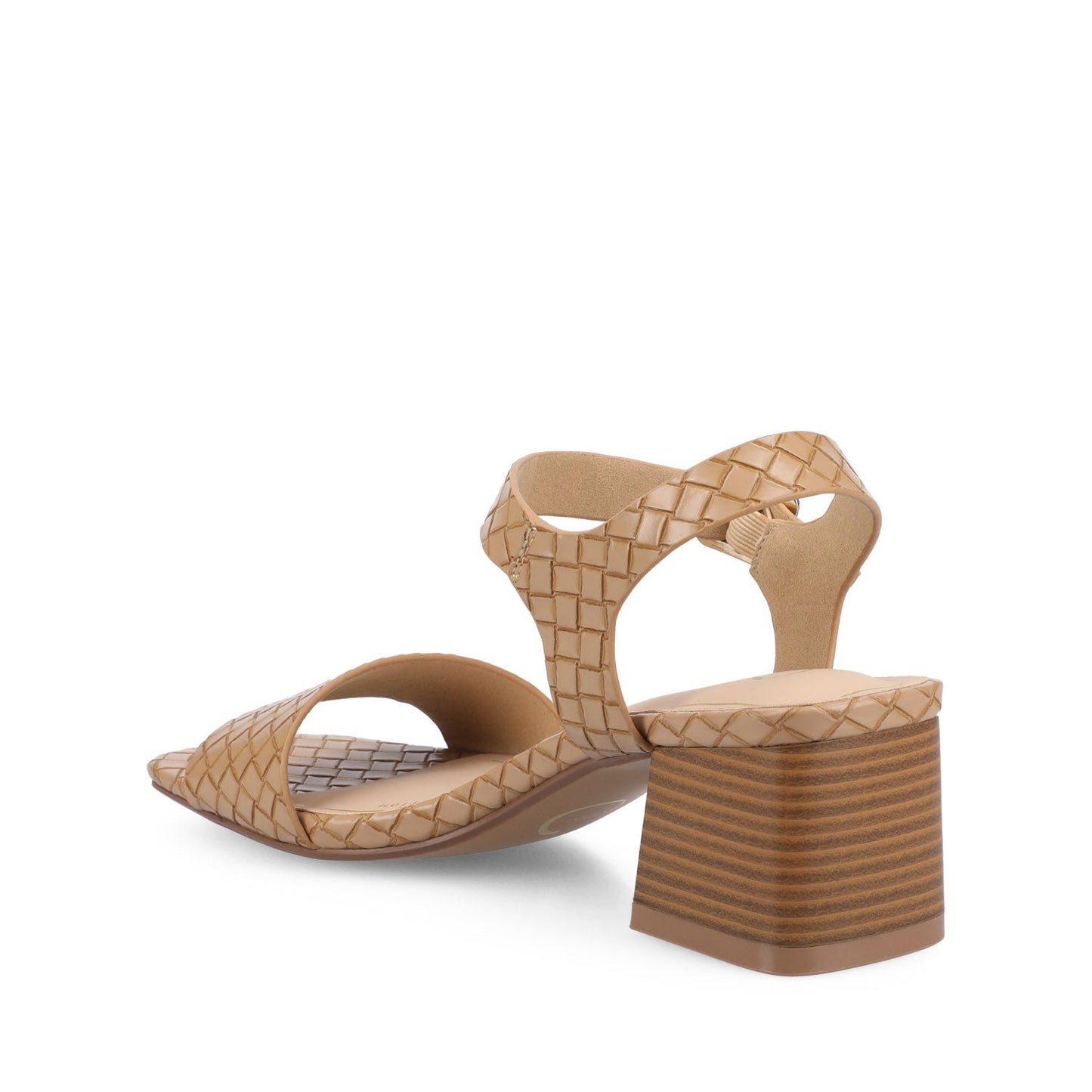 Journee SHAINA OPEN TOE HEELS - Tan Woven