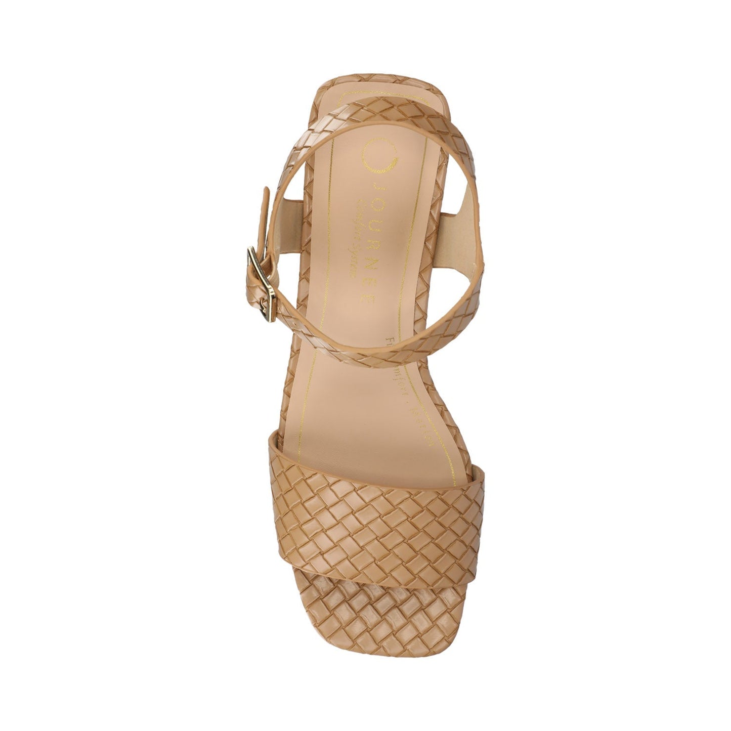Journee SHAINA OPEN TOE HEELS - Tan Woven