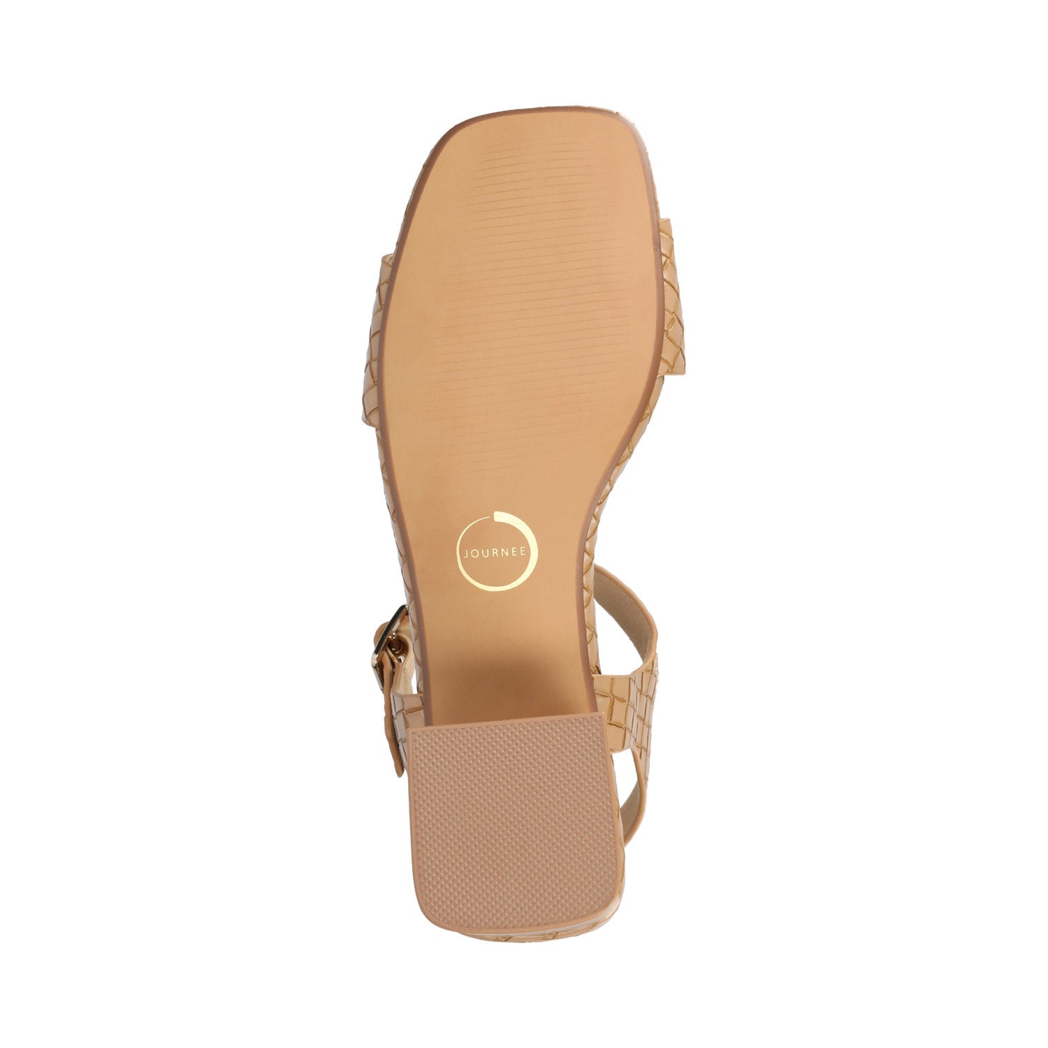 Journee SHAINA OPEN TOE HEELS - Tan Woven