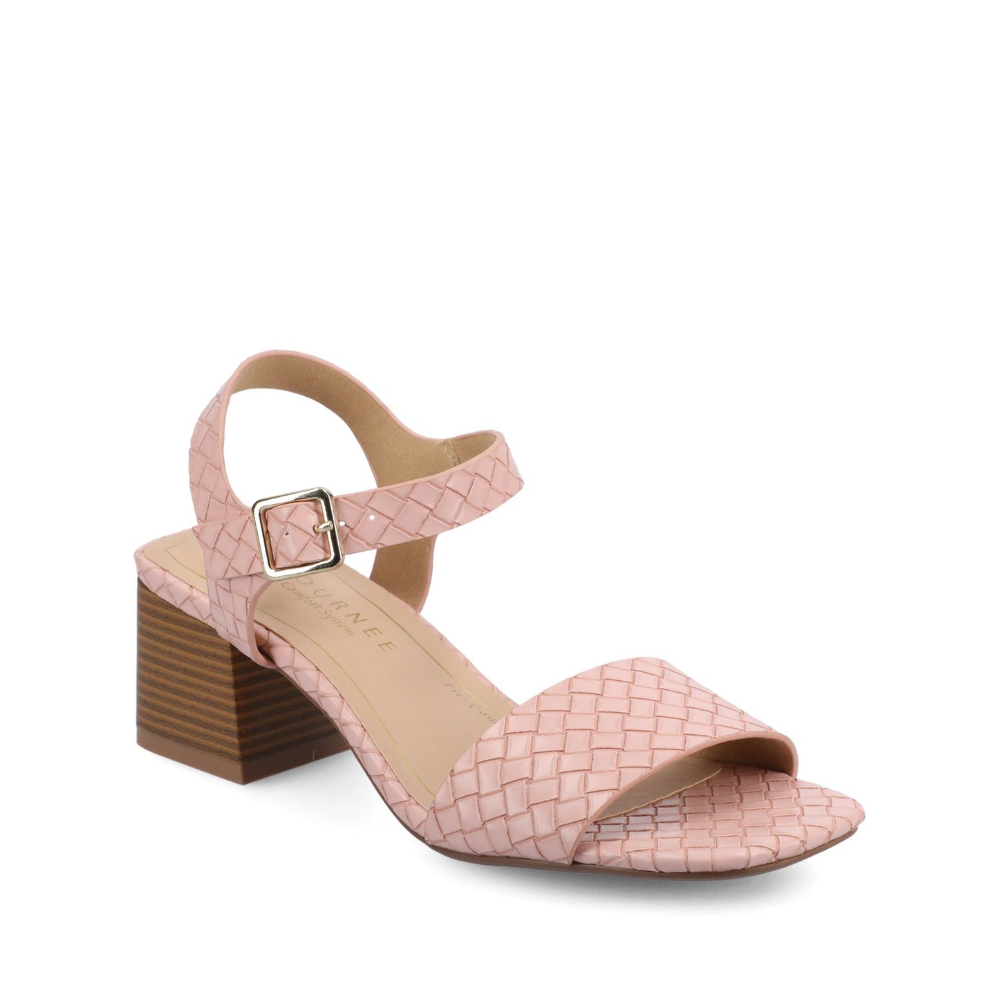 Journee SHAINA OPEN TOE HEELS - Pink Woven