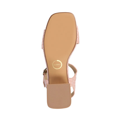 Journee SHAINA OPEN TOE HEELS - Pink Woven