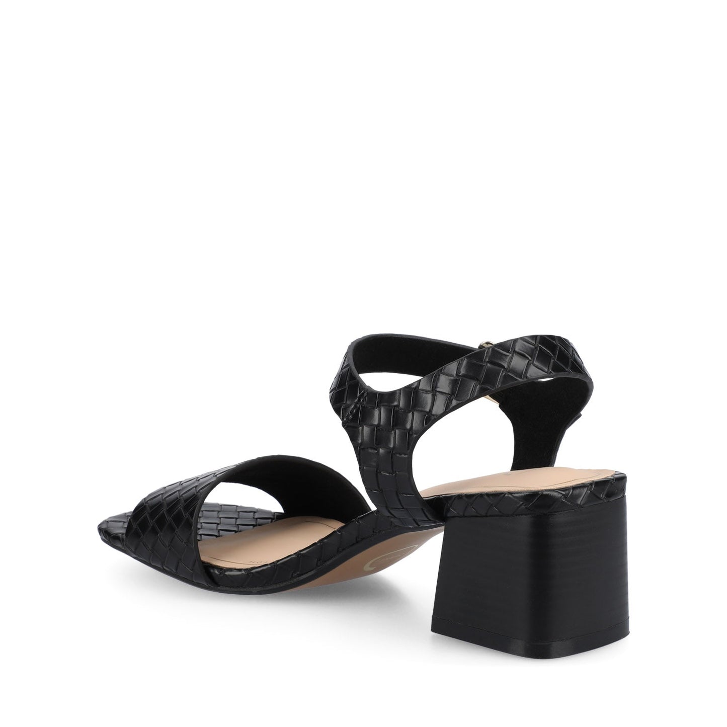 Journee SHAINA OPEN TOE HEELS - Black Woven