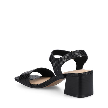 Journee SHAINA OPEN TOE HEELS - Black Woven