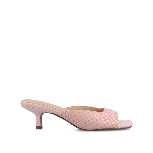 Journee LARNA VEGAN LEATHER PEEP TOE KITTEN HEELS - Pink Woven