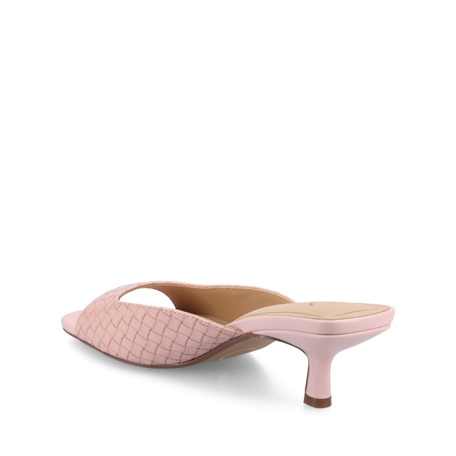 Journee LARNA VEGAN LEATHER PEEP TOE KITTEN HEELS - Pink Woven