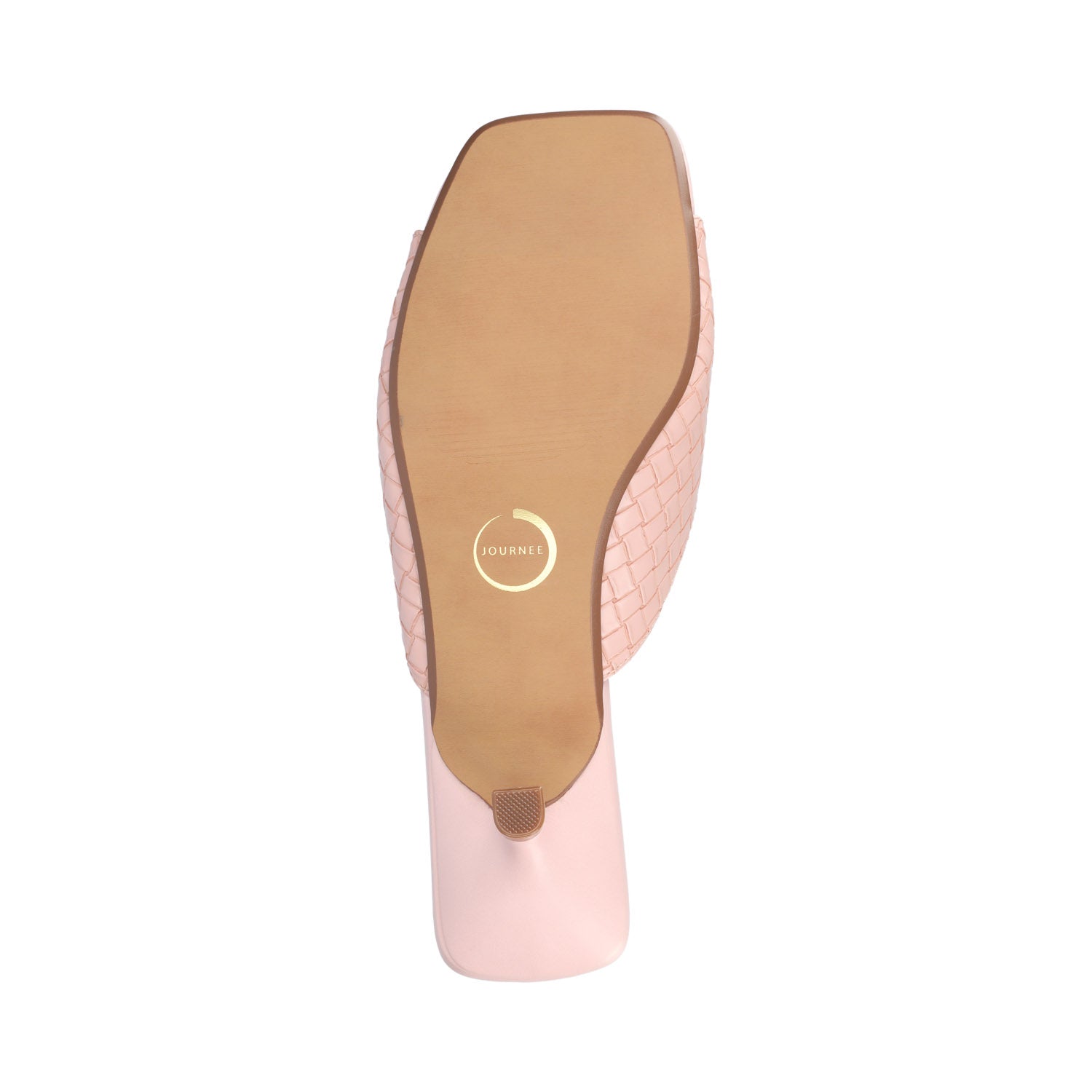 Journee LARNA VEGAN LEATHER PEEP TOE KITTEN HEELS - Pink Woven