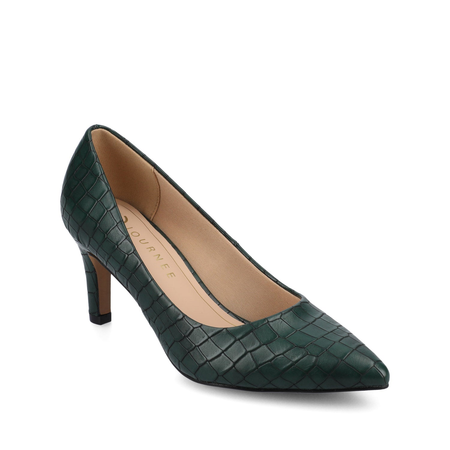 Journee SCYLEE STILETTO PUMP HEELS - Green Croco
