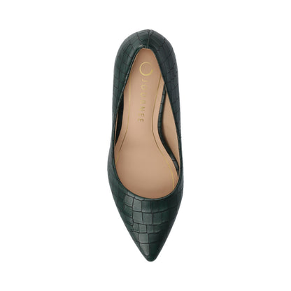 Journee SCYLEE STILETTO PUMP HEELS - Green Croco
