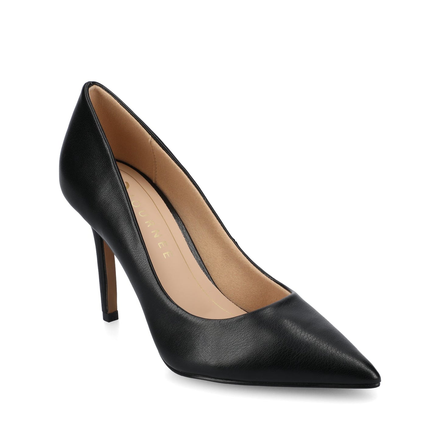 Journee VENUS STILETTO DRESS PUMP HEELS - Black PU