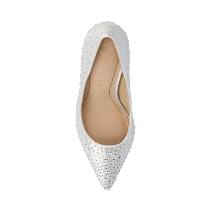 Journee VENUS STATEMENT STILETTO DRESS PUMP HEELS - Silver