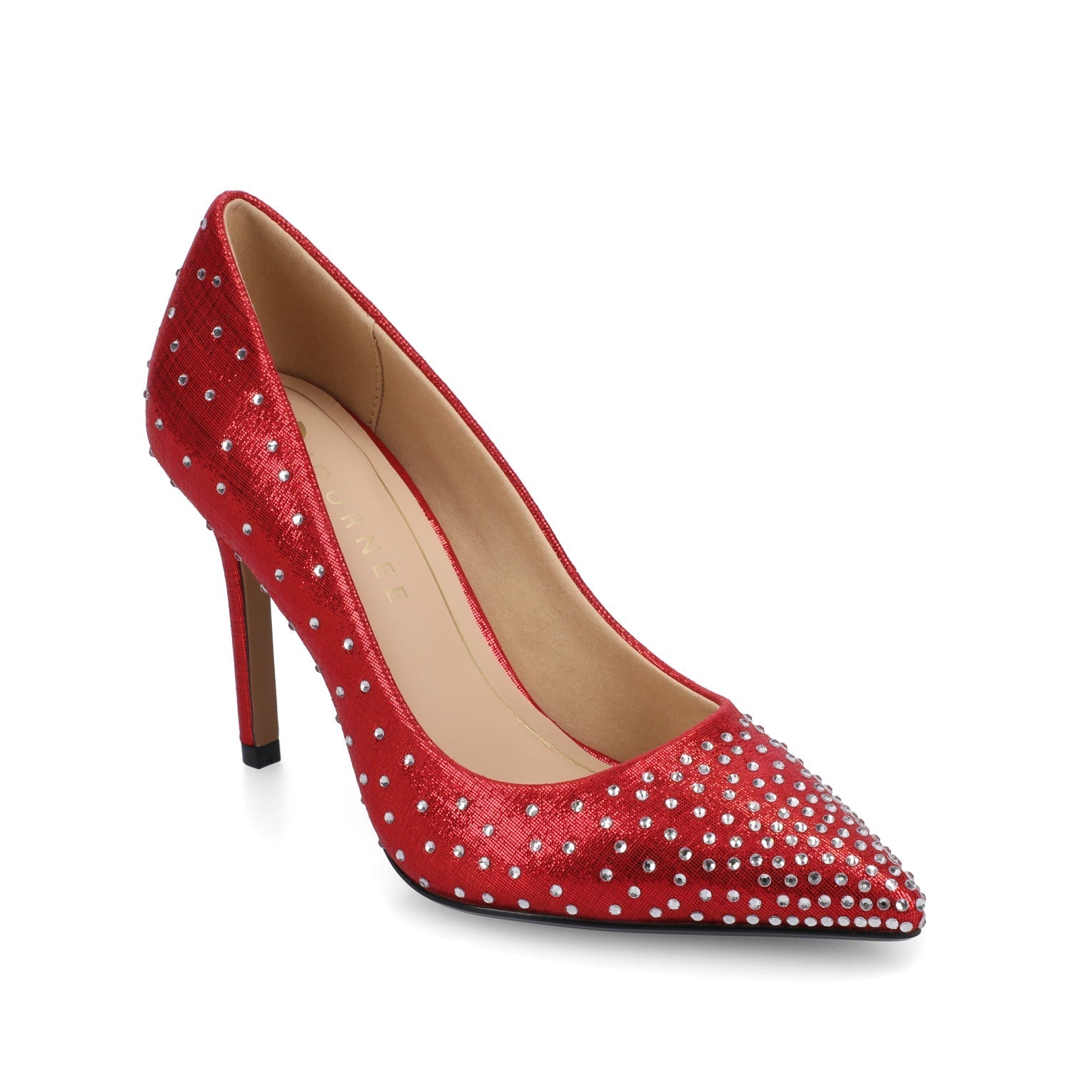Journee VENUS STATEMENT STILETTO DRESS PUMP HEELS - Red
