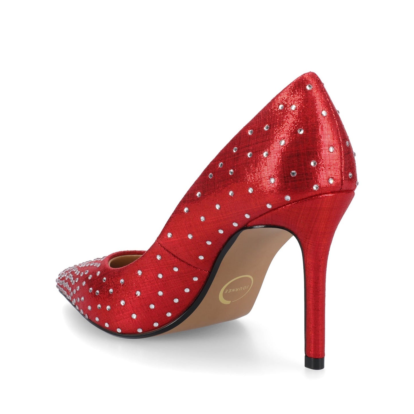Journee VENUS STATEMENT STILETTO DRESS PUMP HEELS - Red