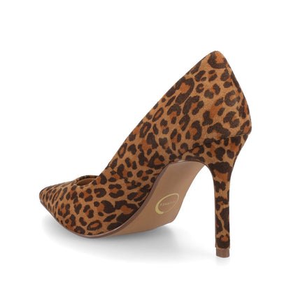 Journee VENUS STATEMENT STILETTO DRESS PUMP HEELS - Leopard/Camel