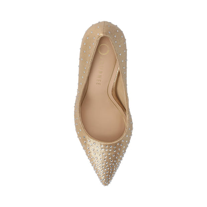 Journee VENUS STATEMENT STILETTO DRESS PUMP HEELS - Gold