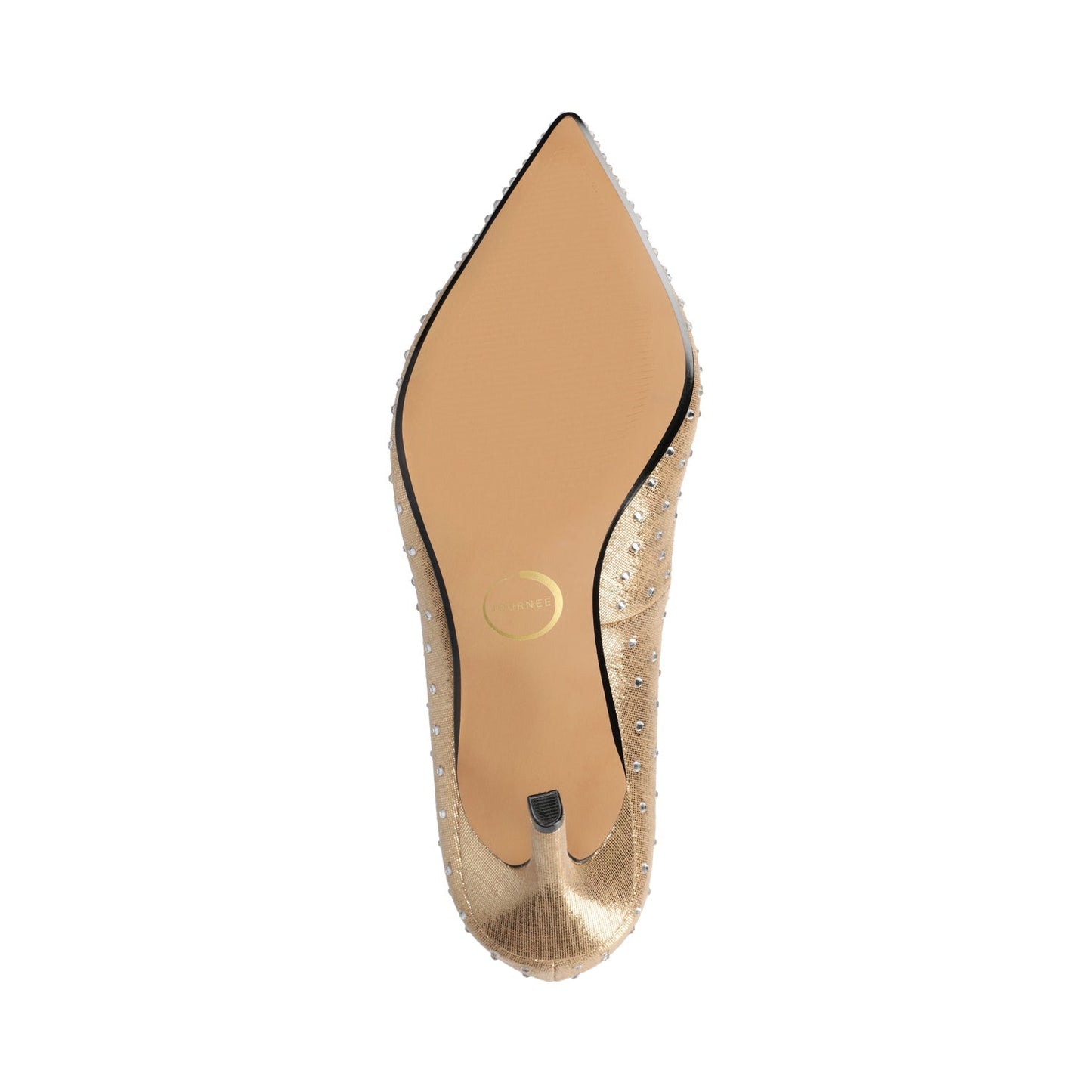 Journee VENUS STATEMENT STILETTO DRESS PUMP HEELS - Gold
