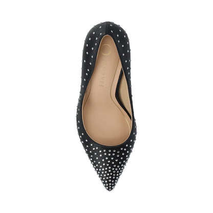 Journee VENUS STATEMENT STILETTO DRESS PUMP HEELS - Black