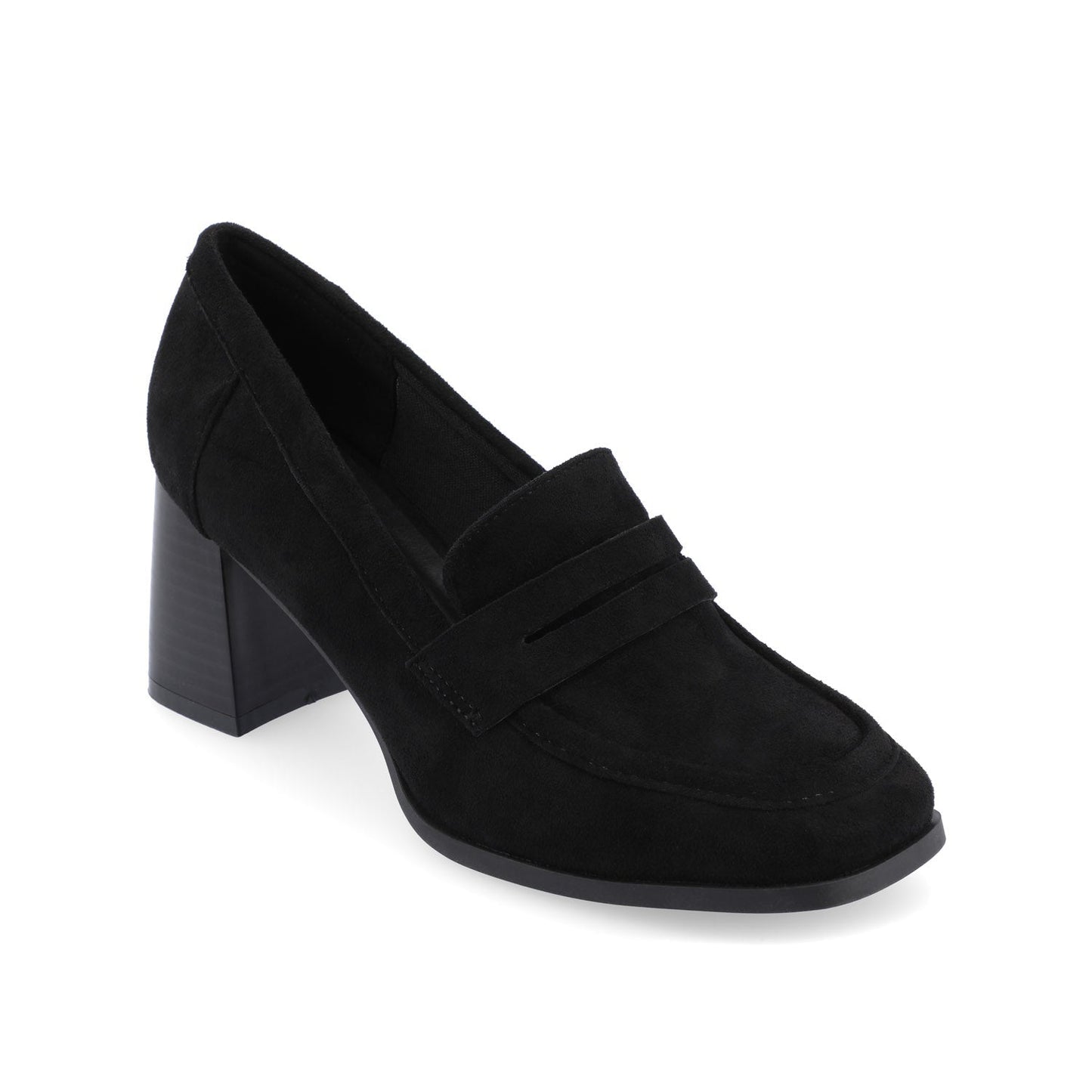 Journee MALLEAH BLOCK HEEL LOAFERS - Black