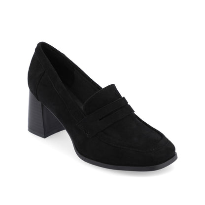 Journee MALLEAH BLOCK HEEL LOAFERS - Black