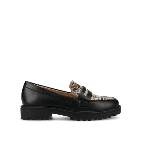 Journee KENLY LOAFER FLATS IN SNAKE - Tan Snake