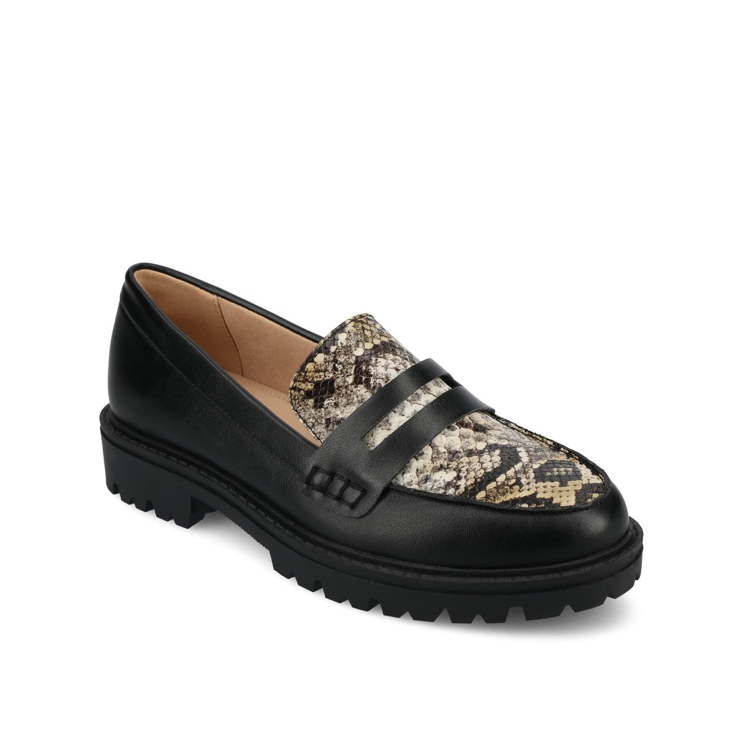 Journee KENLY LOAFER FLATS IN SNAKE - Tan Snake