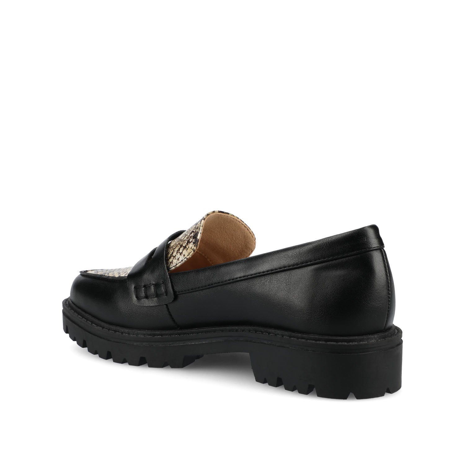 Journee KENLY LOAFER FLATS IN SNAKE - Tan Snake
