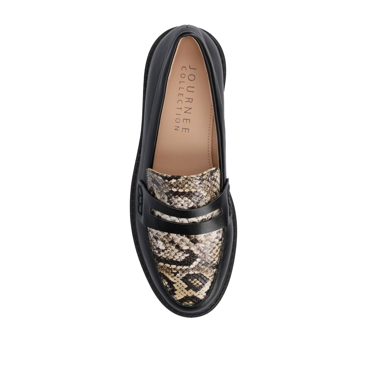 Journee KENLY LOAFER FLATS IN SNAKE - Tan Snake