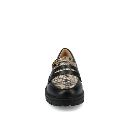 Journee KENLY LOAFER FLATS IN SNAKE - Tan Snake