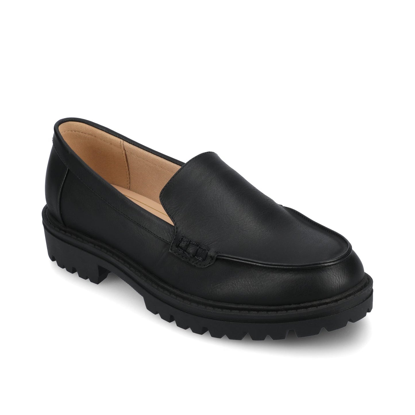 Journee ERIKA SLIP ON LOAFER - Black PU