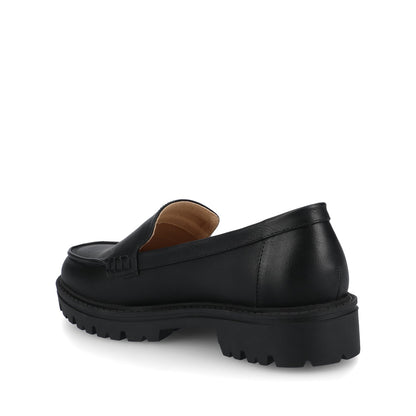 Journee ERIKA SLIP ON LOAFER - Black PU