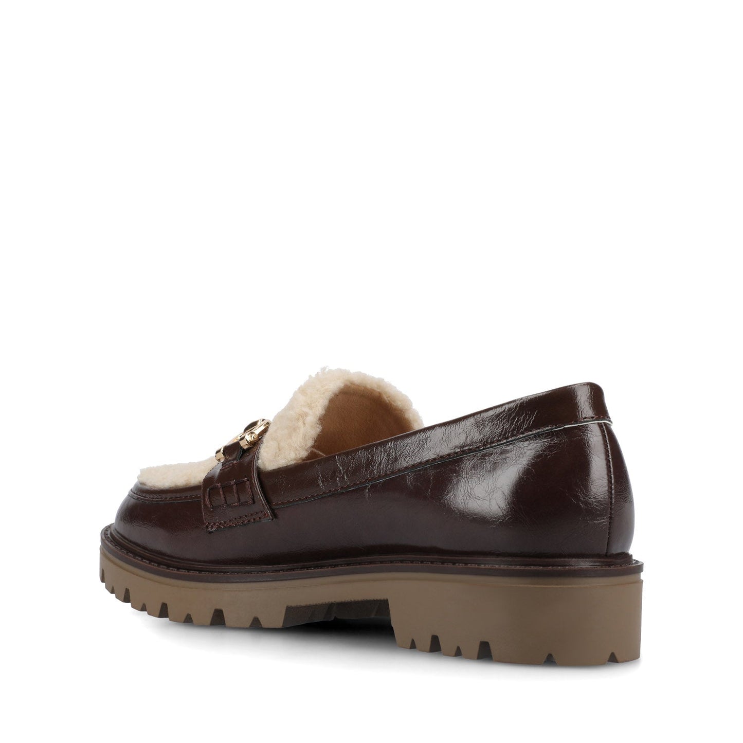 Journee JESSAMEY LOAFER FLAT - Crinkle Brown Sherpa