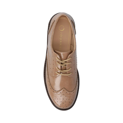 Journee CLAUDIYA OXFORD LOAFER IN VEGAN LEATHER - Taupe Patent