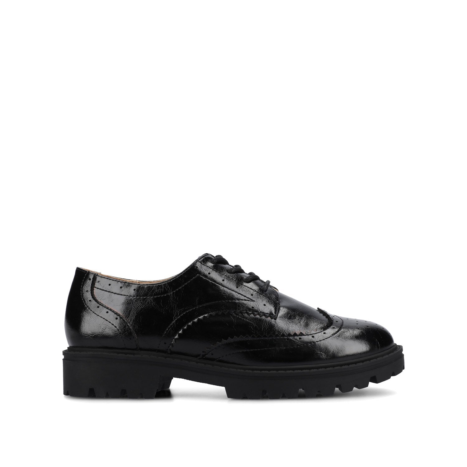 Journee CLAUDIYA OXFORD LOAFER IN VEGAN LEATHER - Black Patent