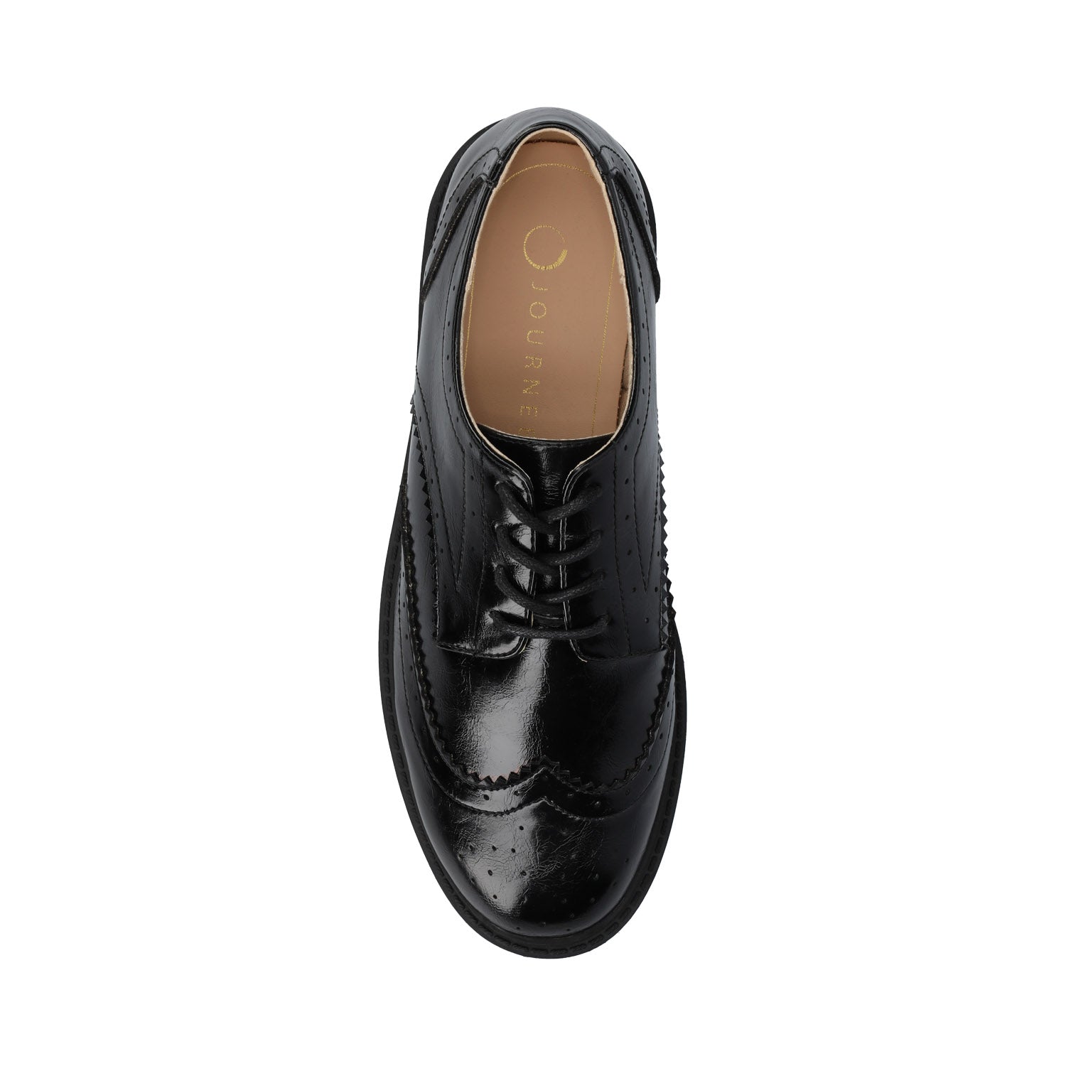 Journee CLAUDIYA OXFORD LOAFER IN VEGAN LEATHER - Black Patent