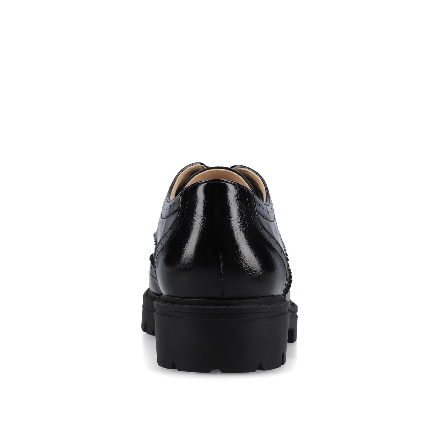 Journee CLAUDIYA OXFORD LOAFER IN VEGAN LEATHER - Black Patent