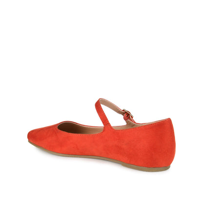 Journee CARRIE FAUX SUEDE BALLET FLATS - Coral