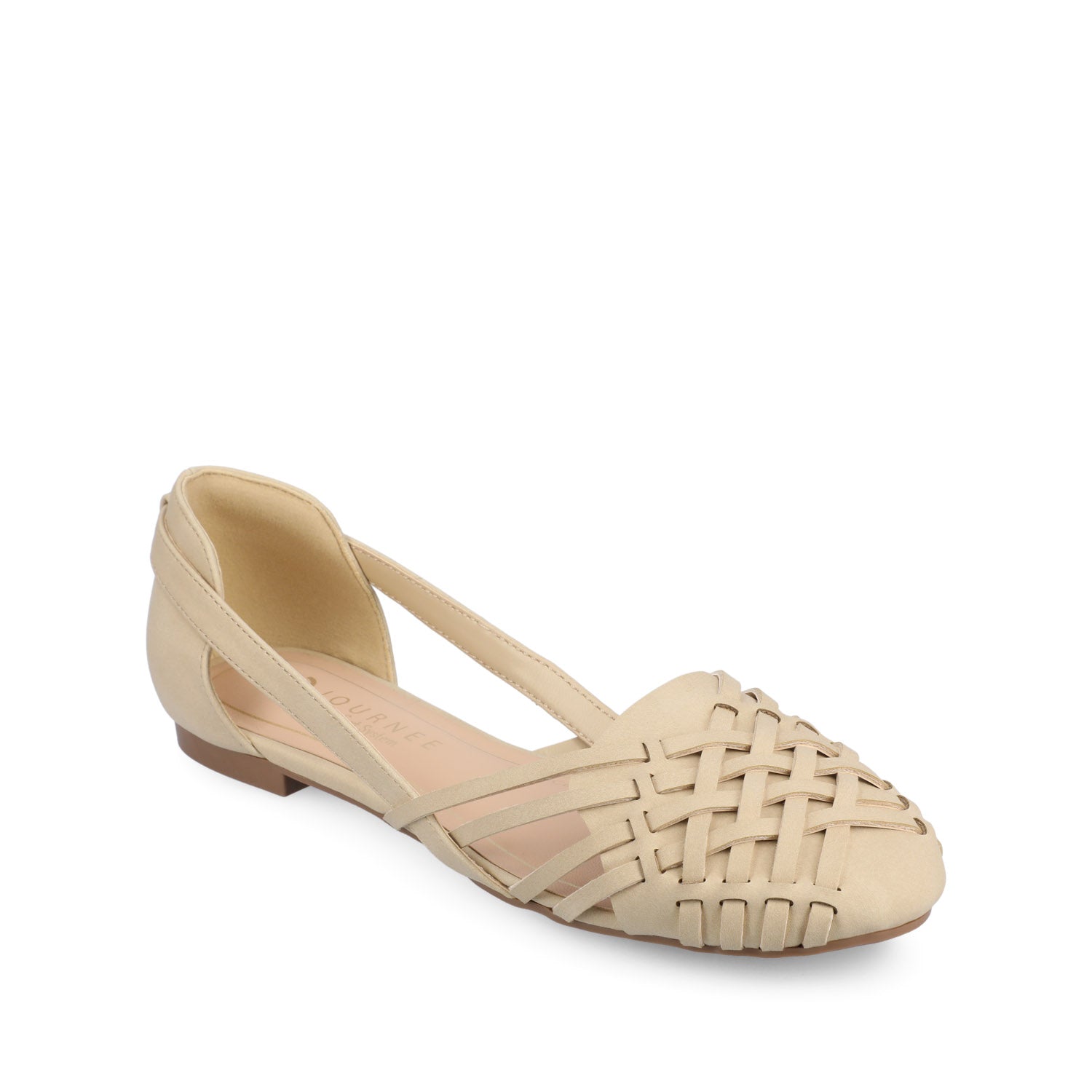Journee EKKO WOVEN FLATS IN VEGAN LEATHER - Sand Nubuck