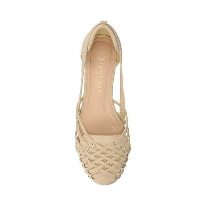 Journee EKKO WOVEN FLATS IN VEGAN LEATHER - Sand Nubuck
