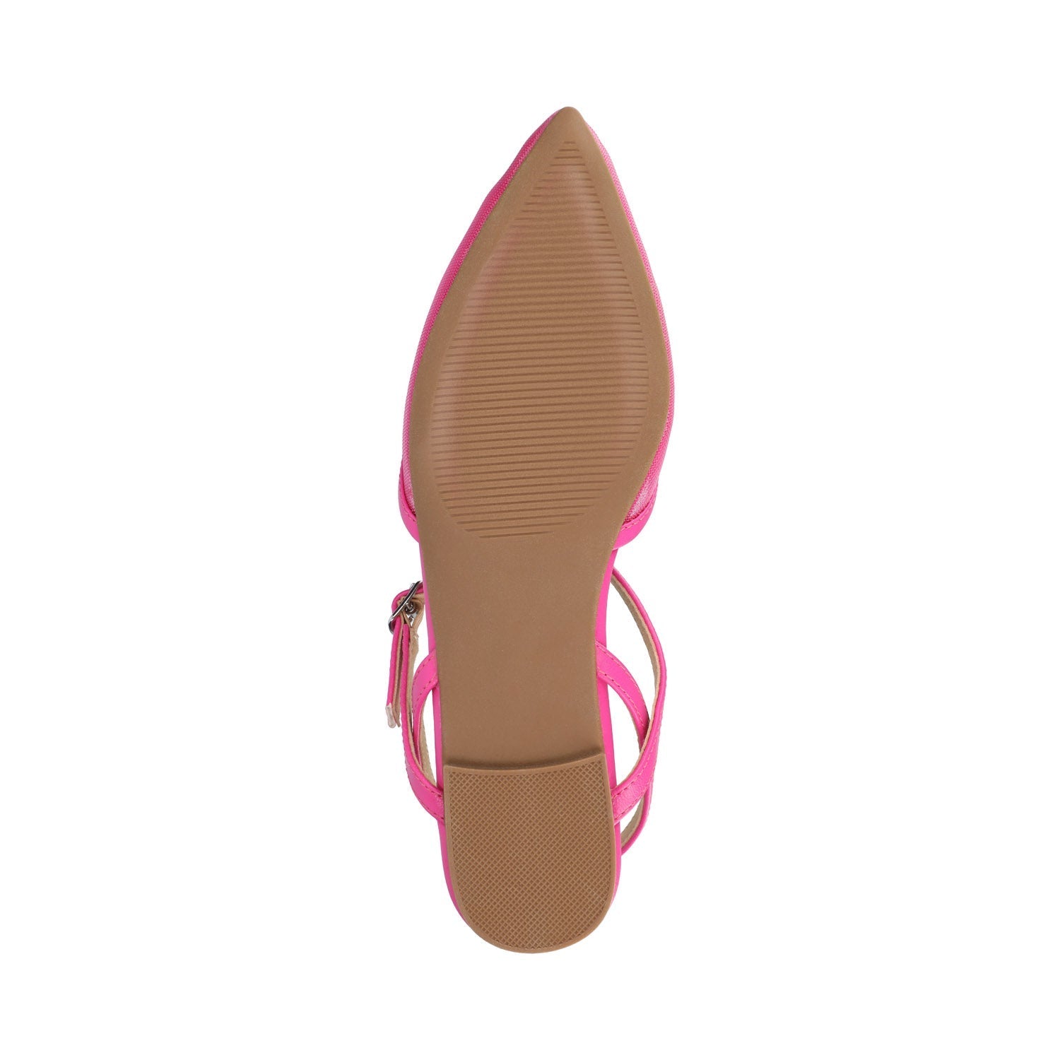 Journee MARTINE SLINGBACK FLATS IN VEGAN LEATHER - Hot Pink Mesh