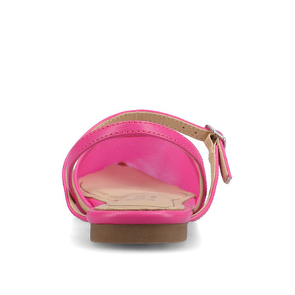 Journee MARTINE SLINGBACK FLATS IN VEGAN LEATHER - Hot Pink Mesh