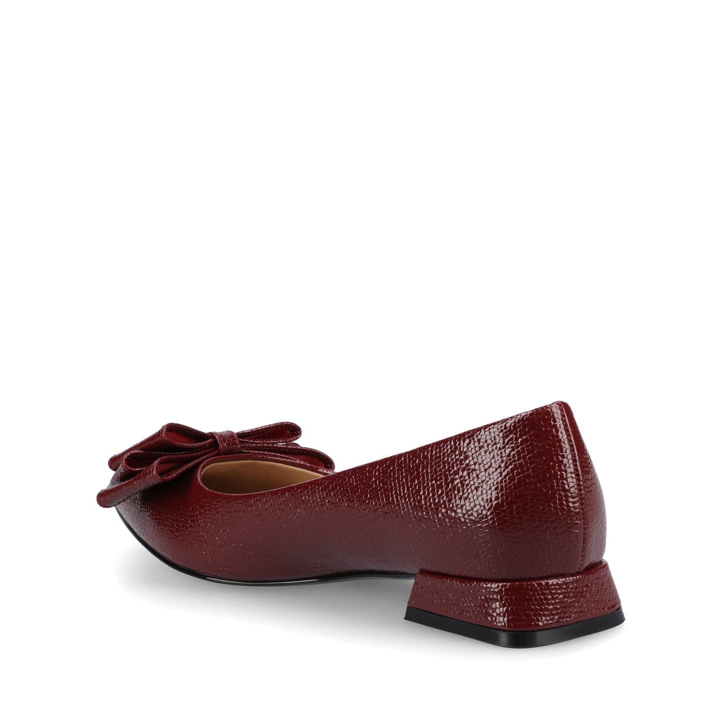 Journee OPHELIA LOW BLOCK CROCO BALLET FLATS - Oxblood Croco