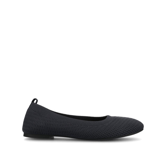 Journee MARYANN KNIT FABRIC BALLET FLATS IN STATEMENT - Navy Knit