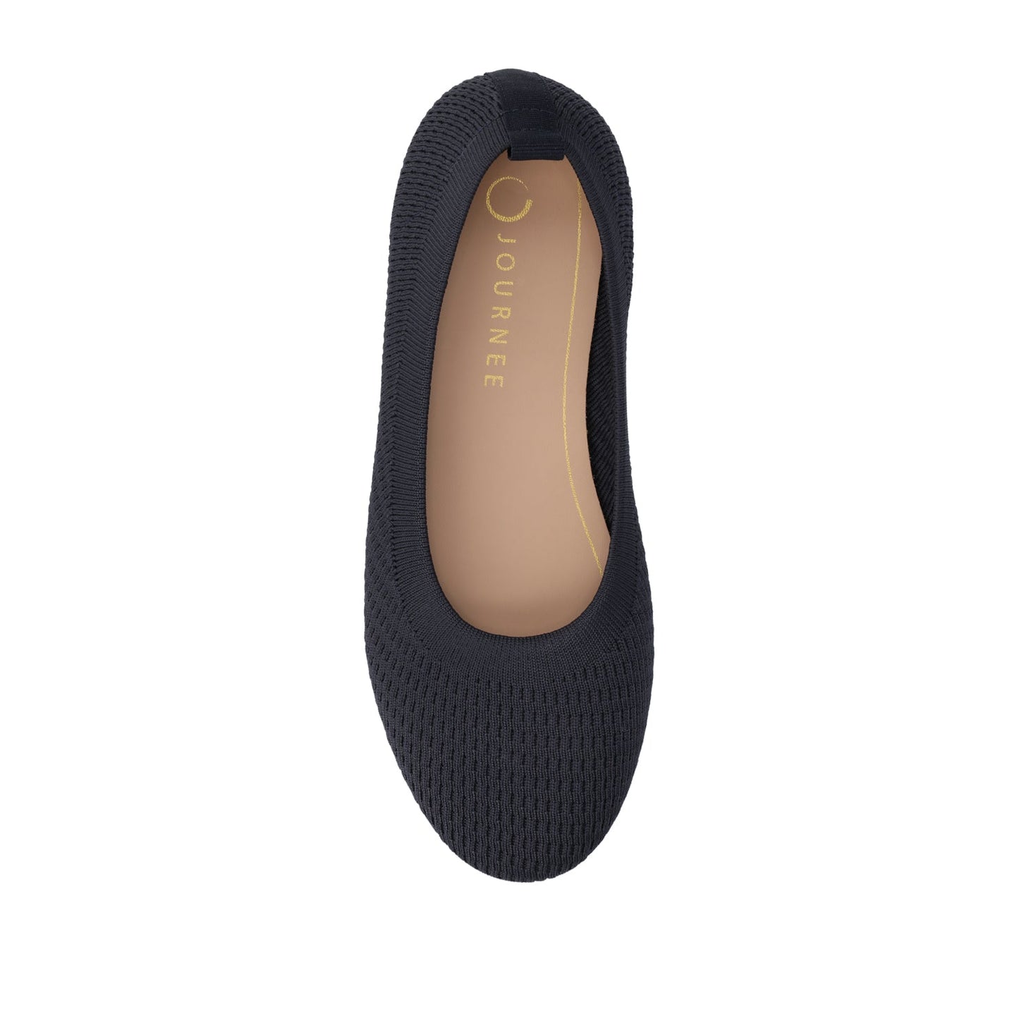 Journee MARYANN KNIT FABRIC BALLET FLATS IN STATEMENT - Navy Knit