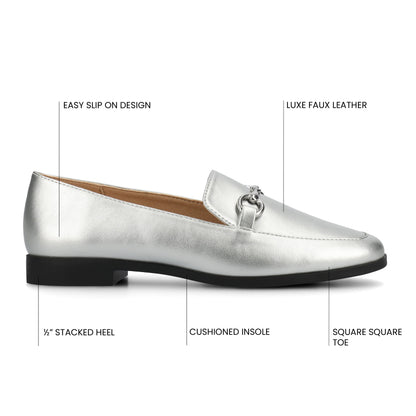Journee LACIE SLIP ON LOAFERS - Silver